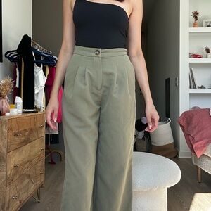 Fashion Nova Olive Wide Leg Pants